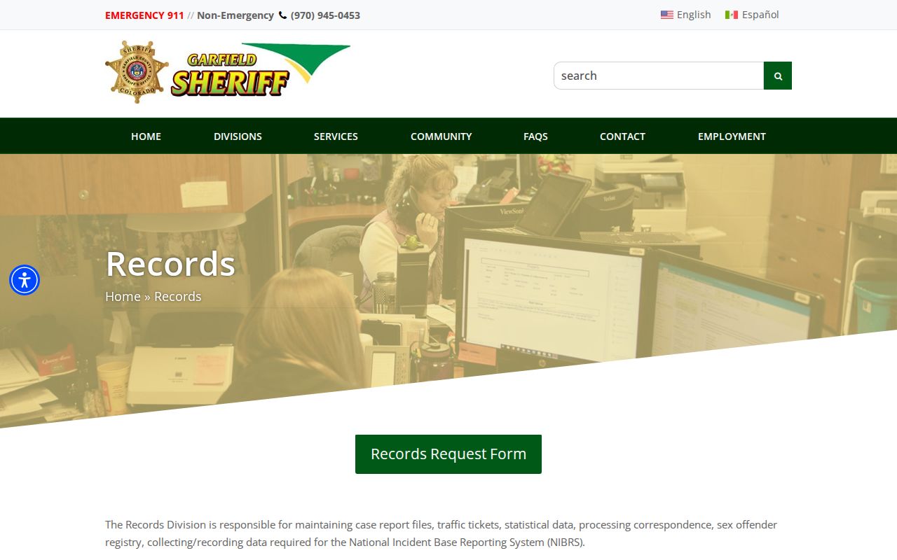 Garfield County arrest records division fees and contact