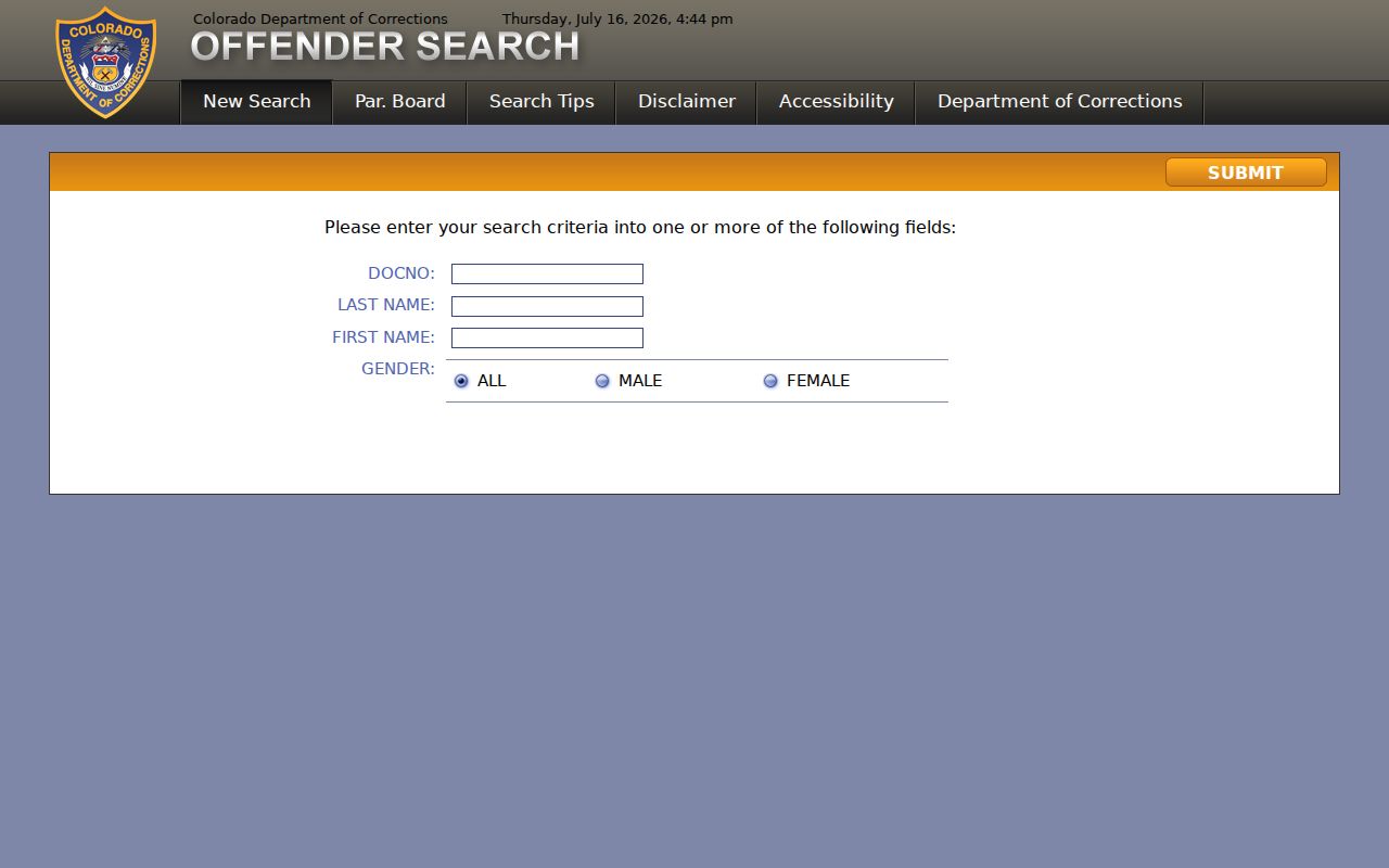 Colorado prison locator after a Garfield County arrest