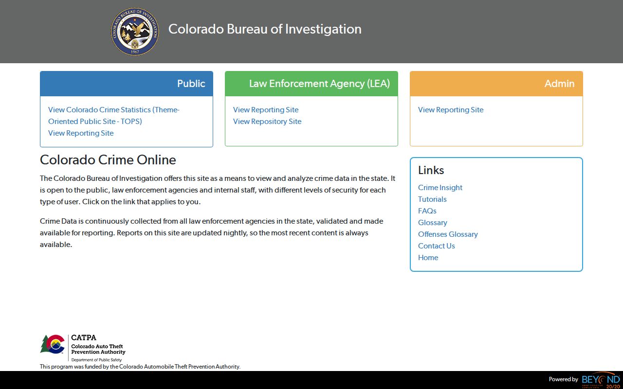 Colorado Crime Stats agency and city portal