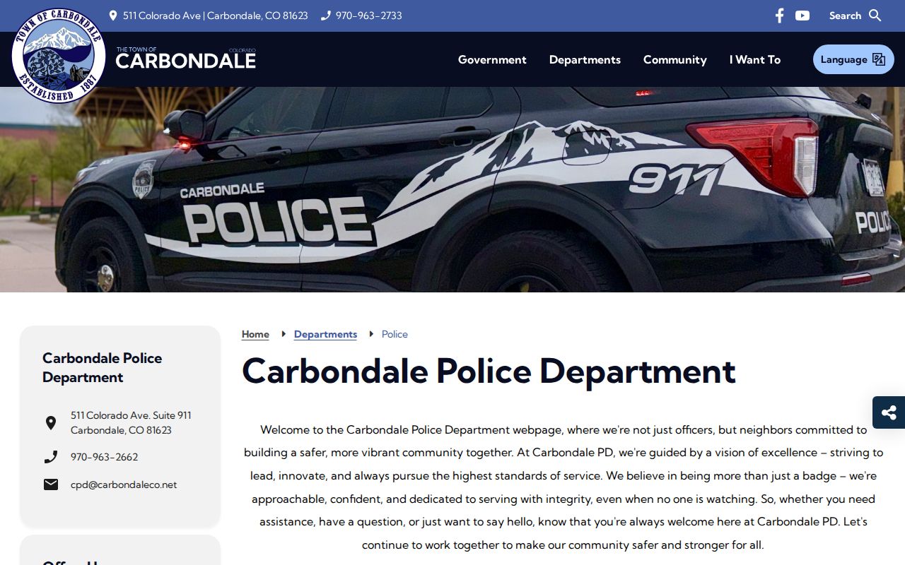 Carbondale criminal records and police services in Garfield County